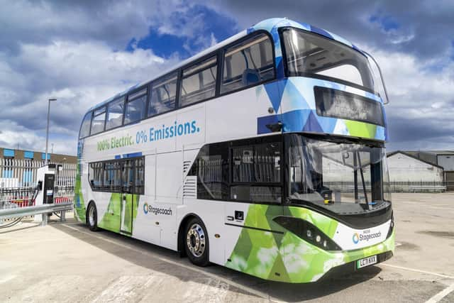 One of Stagecoach Bluebird's latest BYD ADL Enviro400EV electric buses which was delivered to Aberdeen in May. Picture: ADL/Newsline Media