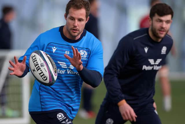 Allan Dell training with the Scotland squad at Oriam on Monday. (Photo by Craig Williamson / SNS Group)
