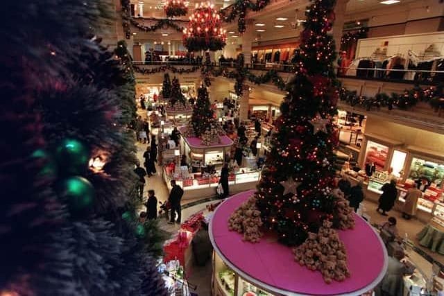 House of Fraser on Buchanan Street gets ready to help customers with their Christmas gift ideas in 1997.