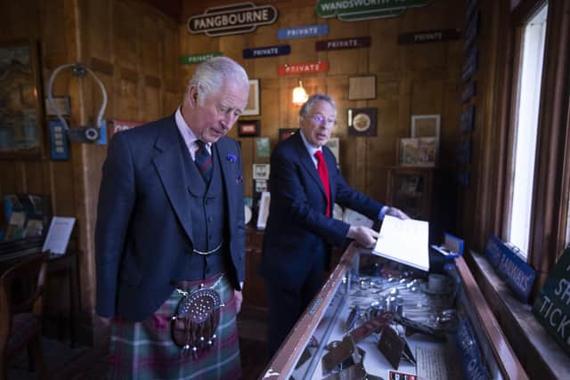 The Duke of Rothesay during a visit to Dunrobin Station and Castle.