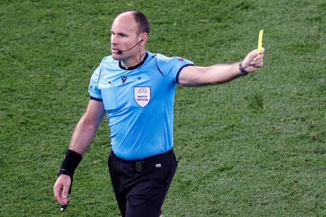 Spanish referee Antonio Miguel Mateu Lahoz will take charge of Rangers v Borussia Dortmund after being inovlved in the Champions League final and Euro 2020 last year. (Photo by LASZLO BALOGH/POOL/AFP via Getty Images)