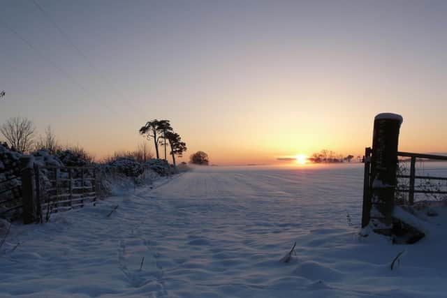 The setting sun on Winter Solstice at Rhynie in Aberdeenshire. PIC: Sylvia Duckworth/geograph.org