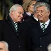 Celtic chairman Ian Bankier (left) with chief executive Peter Lawwell (right) - a man he believes is among the best business minds he has known, despite the criticism levelled at him by an increasingly disaffected support. (Photo by Craig Williamson / SNS Group)
