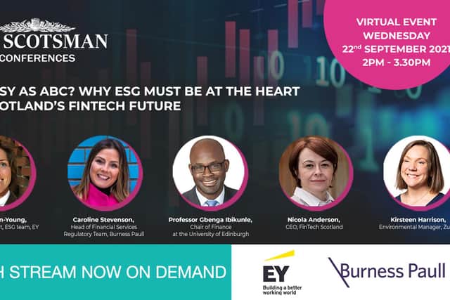 FREE WEBINAR: Why ESG must be at the heart of Scotland's Fintech Future
