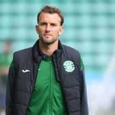 Christian Doidge is poised to leave Hibs on loan as the club look to free up funds to sign a defender. (Photo by Ross Parker / SNS Group)