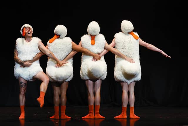 Comedy dance act TUTU perform at Underbelly's launch in the McEwan Hall. Picture: Jeff J Mitchell/Getty Images