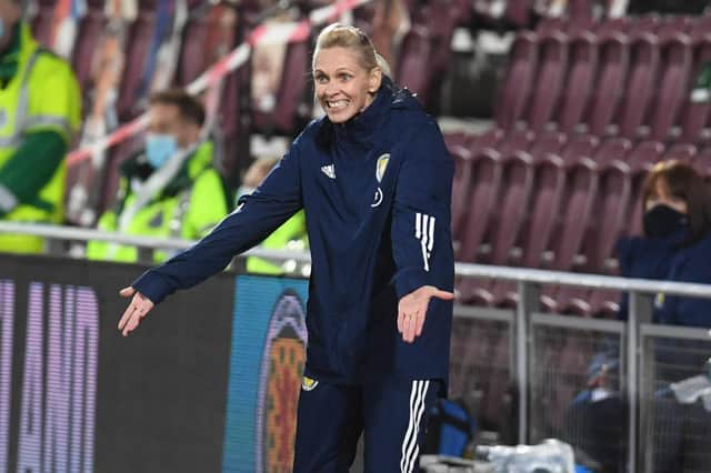 Scotland manager Shelley Kerr during a UEFA Women's Euro 2021 qualifier between Scotland and Albania at Tynecastle Park on October 23, 2020 (Photo by Craig Foy / SNS Group)