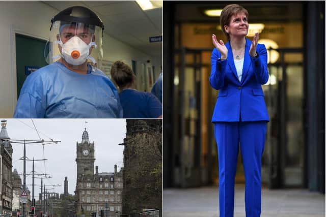 Nicola Sturgeon clapping key workers on Thursday evening.