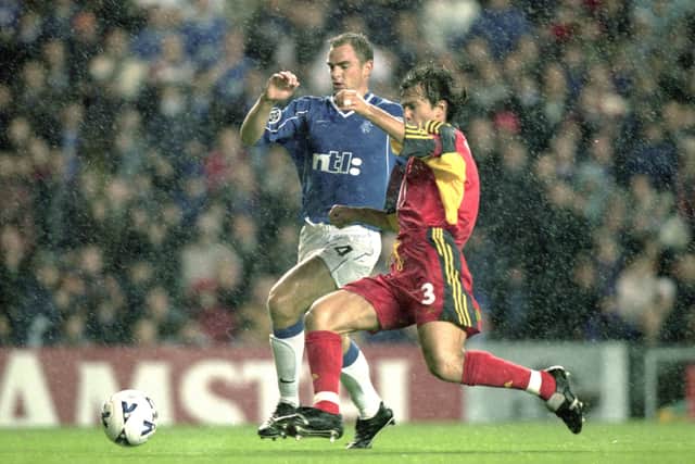 Ronald de Boer  takes on Korkmas Bulent during the 0-0 draw in 2000. Picture: Gary M Prior/Allsport
