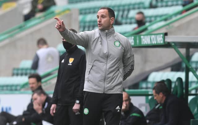 Celtic interim manager John Kennedy during the  Scottish Premiership match between Hibs and Celtic  at Easter Road  on May 15, 2021, in Edinburgh, Scotland. (Photo by Craig Foy / SNS Group)