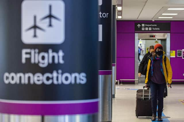 Apart from face coverings, airport terminals appeared to be largely back to normal. Picture: Lisa Ferguson