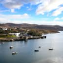 Salmon farms are dotted around the coast of the Western Isles.