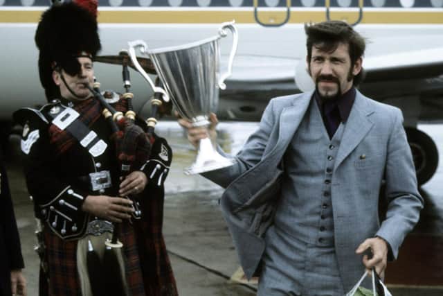 Rangers captain John Greig received a traditional Scottish welcome home after the club won the 1972 European Cup Winners' Cup