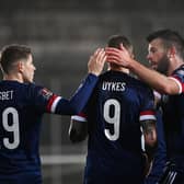 Scotland celebrate after defeating Faroe Islands 1-0 in Torshavn.