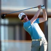Euan Walker tees off on the 1st hole during day two of the Emporda Challenge at Emporda Golf Club in Girona. Picture: Alex Caparros/Getty Images.