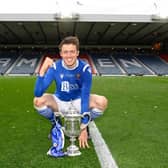 St Johnstone midfielder Murray Davidson with the Scottish Cup after his team's 1-0 win over Hibernian in the final at Hampden. (Photo by Rob Casey / SNS Group)