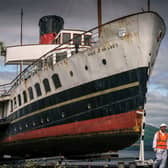 The Maid of the Loch is brought ashore for vital restoration work. Picture: Jamie Simpson/PA Wire