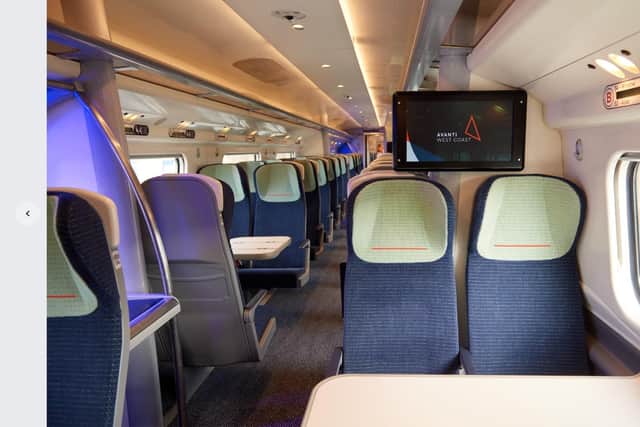 A standard class carriage in one of Avanti West Coast's refurbished Pendolino trains - although most seats aren't around tables. Picture: Avanti West Coast