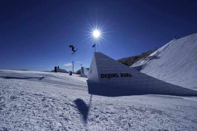 Britain's's Kirsty Muir competes during the women's slopestyle qualification at the 2022 Winter Olympics, Monday, Feb. 14, 2022, in Zhangjiakou, China.