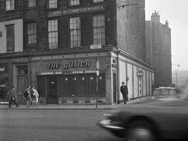 The Quaich - Steak House/lounge bar, a popular joint (we'll get our coats..) at the corner of Shandwick Place in 1964.