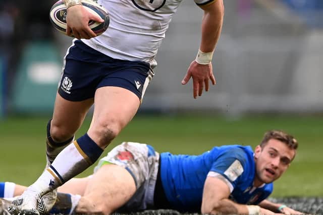 Huw Jones last played for Scotland during the 2021 Guinness Six Nations. (Photo by Stu Forster/Getty Images)
