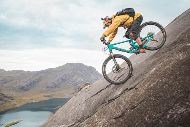Danny MacAskill admits he was 'pretty nervous' tackling many of the obstacles he encountered on the Dubh Slabs.