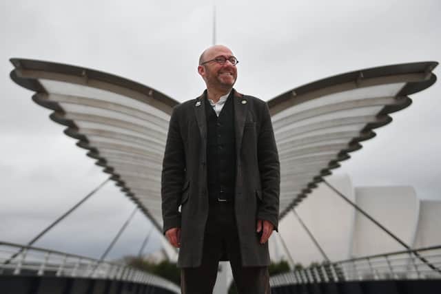 Scottish Greens co-leader Patrick Harvie visits Glasgow ahead of the COP26 global climate summit in November.