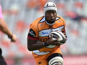 Sintu Manjezi then of the Toyota Cheetahs during the Guinness Pro14 match between Toyota Cheetahs and Isuzu Southern Kings. (Photo by Johan Pretorius/Gallo Images/Getty Images)
