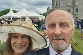 John Anderson and his wife Margaret at a garden party at Holyrood Palace. Picture: John Anderson/PA Wire