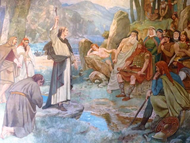 St Columba depicting coverting the Picts in a painting by William Brassey Hole. PIC: Creative Commons.