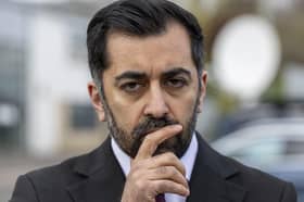 First Minister Humza Yousaf speaking to the media, after he visited a nursery at Crookston Castle Primary School, Glasgow