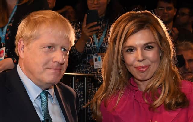 Carrie Symonds with her partner Prime Minister Boris Johnson. Picture: Jeremy Selwyn/POOL/AFP via Getty Images