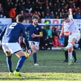 Ian Harkes opens the scoring for Dundee United in the 1-0 win over Partick Thistle at Firhill. (Photo by Ross MacDonald / SNS Group)
