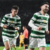Greg Taylor celebrates scoring Celtic's opener in the recent 3-0 win over Livingston. (Photo by Ross MacDonald / SNS Group)
