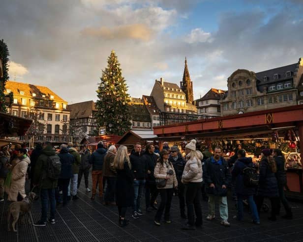 The traditional Christmas market at Kleber square in Strasbourg, north eastern France, was targeted in 2018.