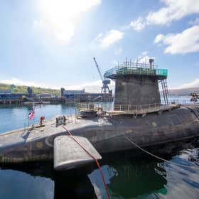 The HM Naval Base Clyde at Faslane, which hosts the Trident nuclear deterrent.