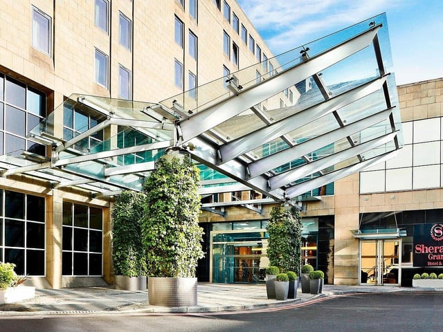 Not only does Edinburgh's Sheraton Grand Hotel and spa have an indoor pool and full spa facilities - it also has a rooftop hydropool with stunning views of the city. Rooms start at £182 for a night.