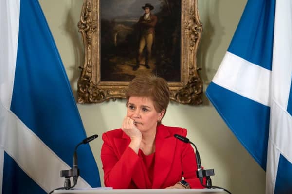 First Minister Nicola Sturgeon holds a press conference to launch the third Building a New Scotland paper yesterday (Picture: David Cheskin-Pool/Getty Images)