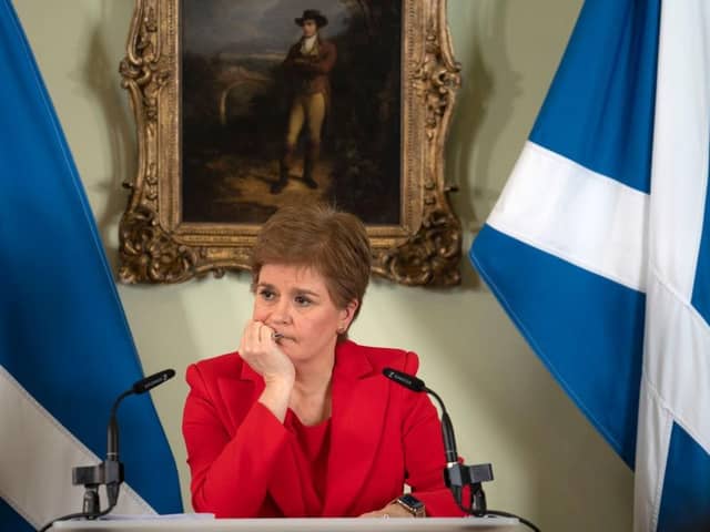 First Minister Nicola Sturgeon holds a press conference to launch the third Building a New Scotland paper yesterday (Picture: David Cheskin-Pool/Getty Images)