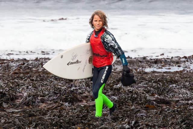 Larg was Scottish Under-18s surfing champ at the age of 12 PIC: Urbancroft Films
