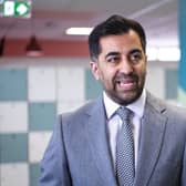 First Minister Humza Yousaf during his visit to NHS 24's Dundee contact centre. Picture: Euan Cherry/PA Wire