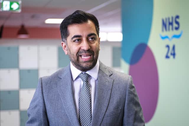 First Minister Humza Yousaf during his visit to NHS 24's Dundee contact centre. Picture: Euan Cherry/PA Wire