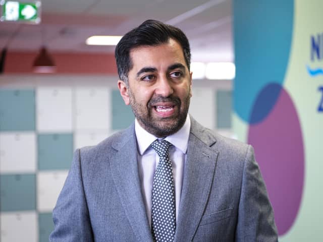 First Minister Humza Yousaf during his visit to NHS 24's Dundee contact centre. Picture: Euan Cherry/PA Wire