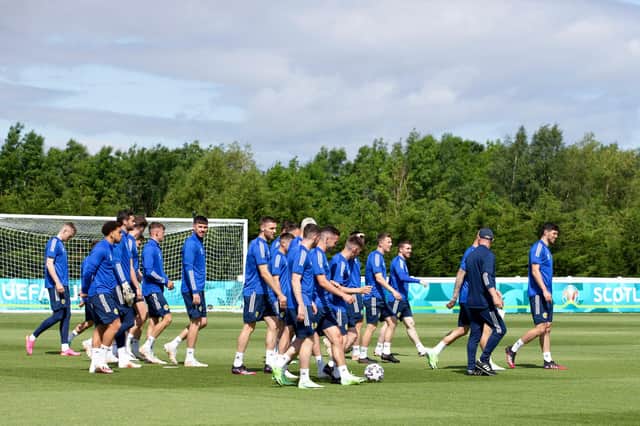 Scotland prepare to take on the Czechs.