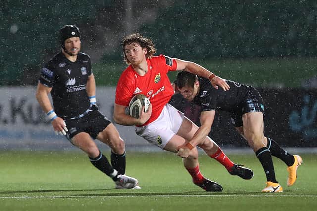 Ben Healy in action for Munster against Glasgow Warriors during the Irish side's 27-13 win at Scotstoun last month. Picture: Ian MacNicol/Getty Images