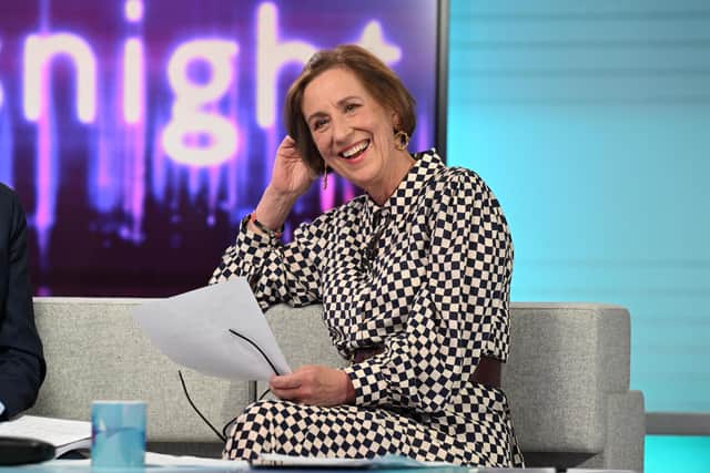 Kirsty Wark presenting her last BBC Newsnight, as the longest-serving presenter on the BBC Two programme prepares to present editions of Radio 4 show Front Row from August 13. Pic: Jeff Overs/BBC/PA Wire