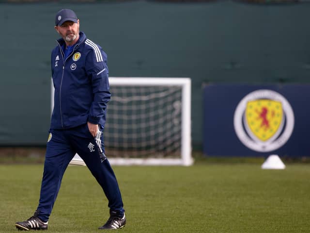 Scotland head coach Steve Clarke admits the World Cup play-off against Ukraine is unlikely to go ahead in June due to the ongoing conflict following the Russian invasion. (Photo by Craig Williamson / SNS Group)
