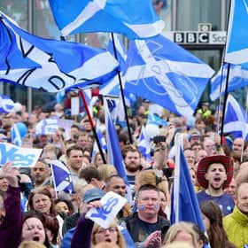 Pro-Scexit supporters march through Glasgow before the 2014 Independence referendum (Picture: Jeff J Mitchell/Getty Images)