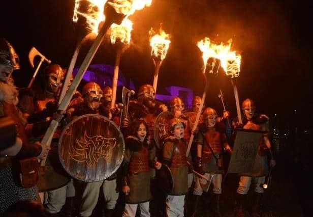 Men and boys in their jarl squad at Up Helly Aa may soon be joined by women
