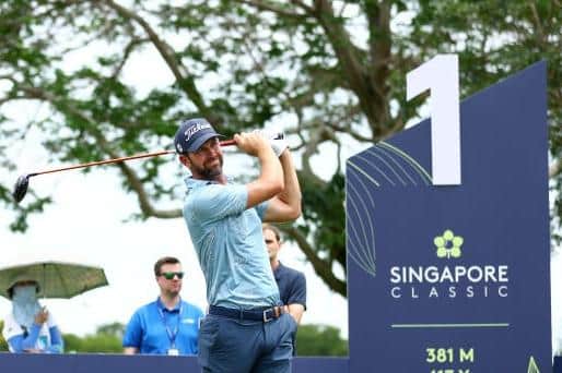 Scott Jamieson in action during the opening day of the Singapore Classic at Laguna National Golf Resort Club. Picture: Yong Teck Lim/Getty Images.